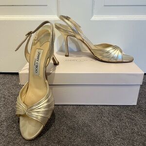 Jimmy Choo Metallic Gold Heels